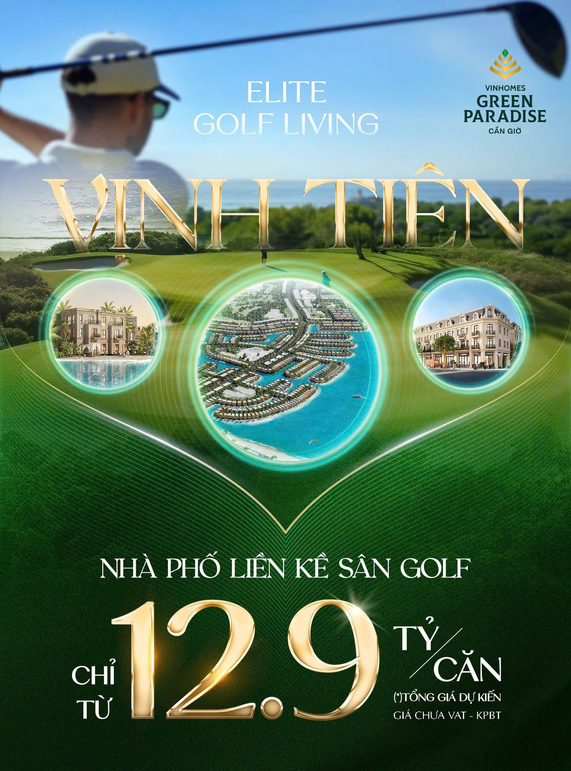 Nhà phố liền kề sân golf Vịnh Tiên – Vinhomes Green Paradise Cần Giờ